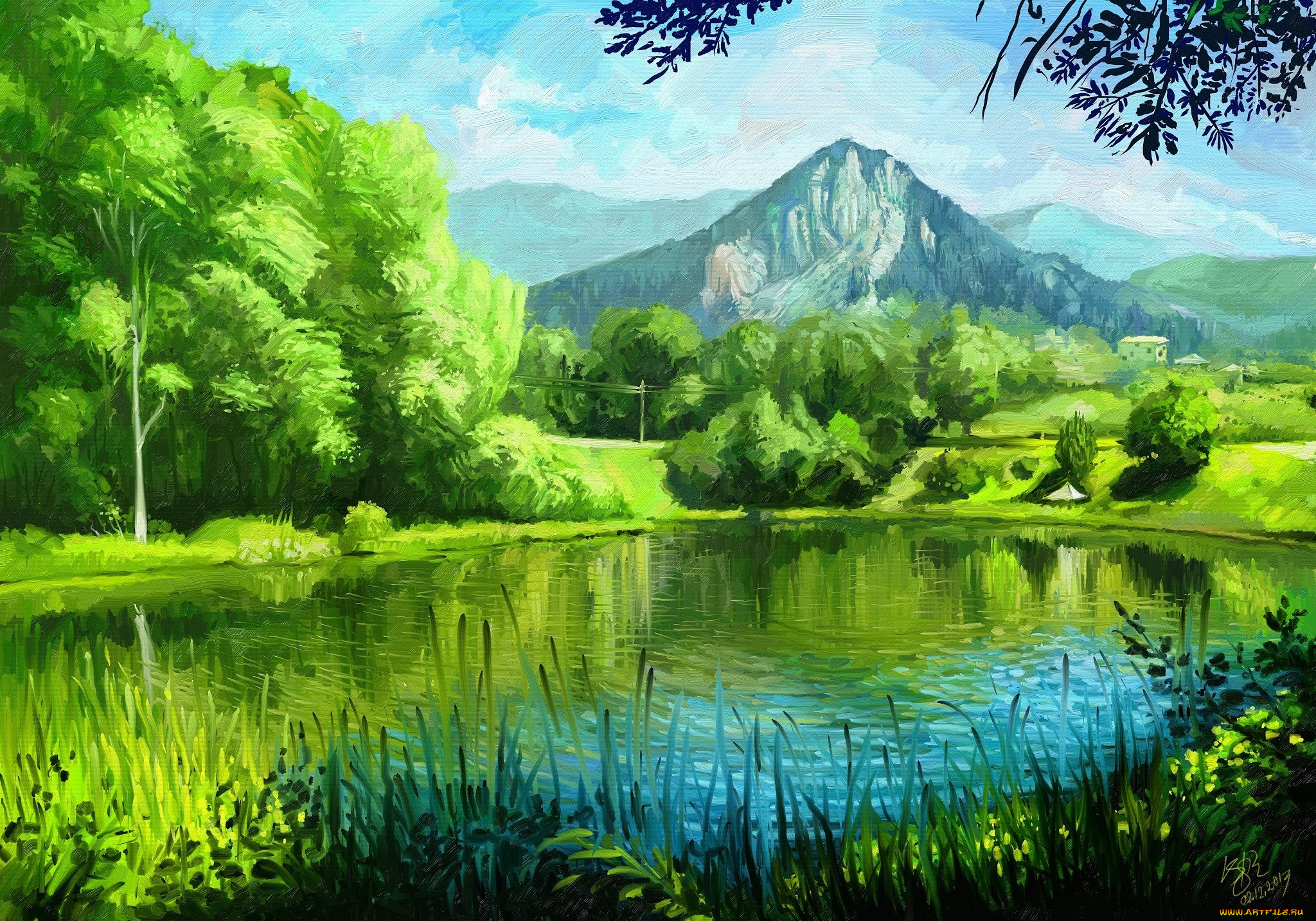 Рисованные картинки природы. Сказочное озеро. Картина природа. Природа рисунок. Летний пейзаж.